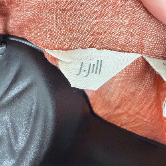 J. Jill Women's Linen Long Sleeve Button Front Classic Casual Top Orange Size XL - Picture 3 of 5